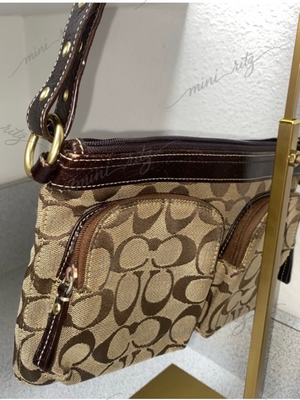 Coach Vintage Signature 2-Way Belt Khaki Bag GUC - Picture 14 of 16